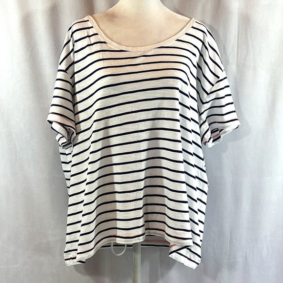 Vineyard Vines Tops - Vineyard Vines Surftee White & Navy Blue Stripes Orange Trim Top T-Shirt…
